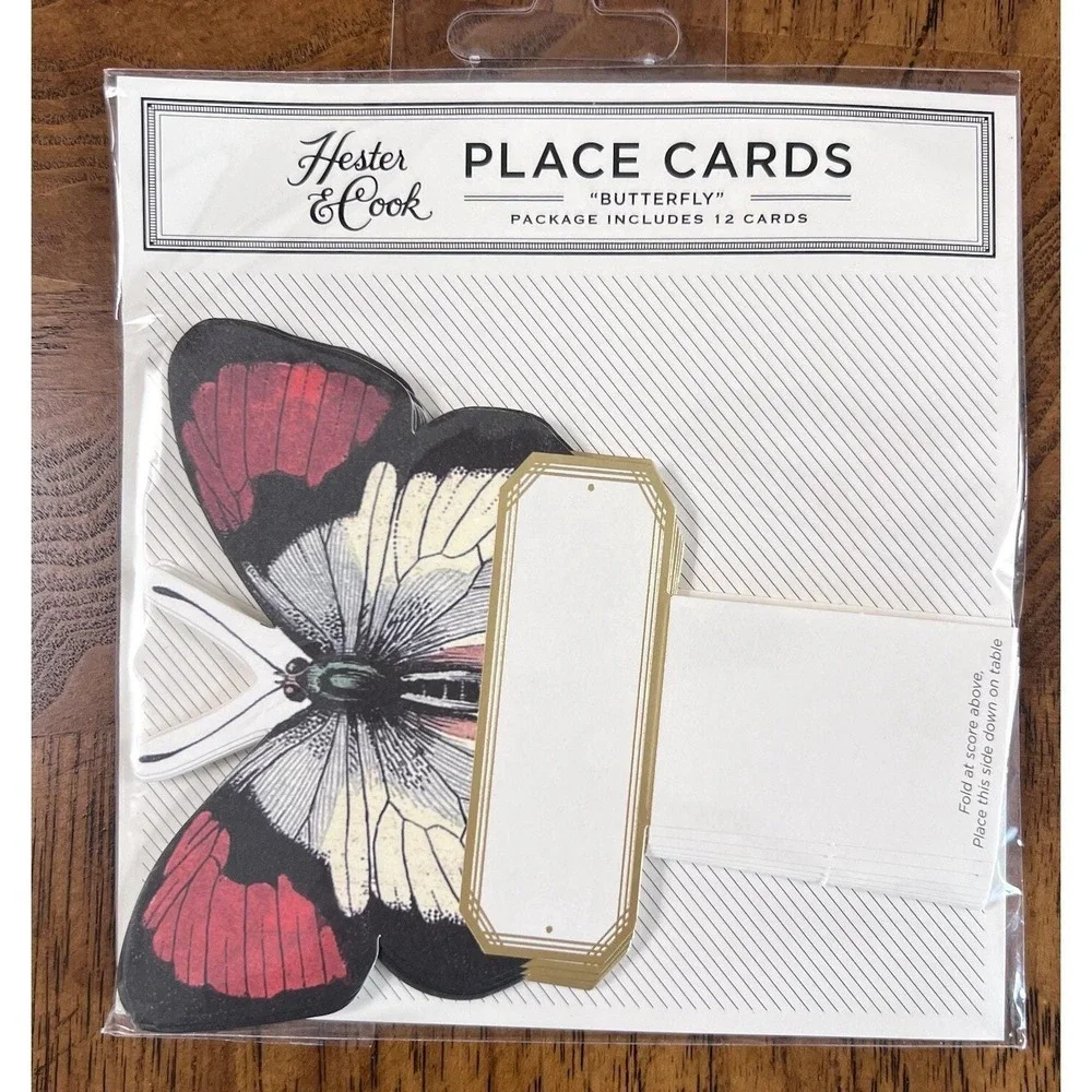 Hester and Cook 13 Packs Name Place Cards Die Cut Butterfly HC062 156 Total
